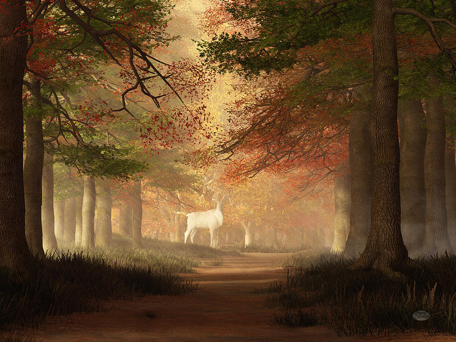 The White Elk Digital Art by Daniel Eskridge