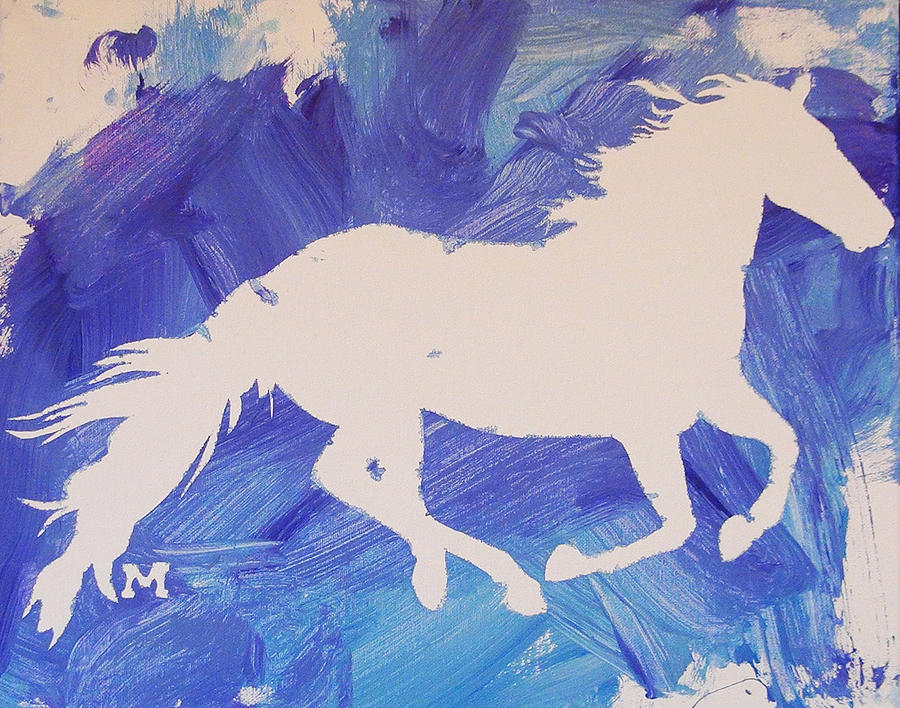 Horse Painting - The White Horse by Candace Shrope Horse Painting - The White Horse by Candace Shrope
