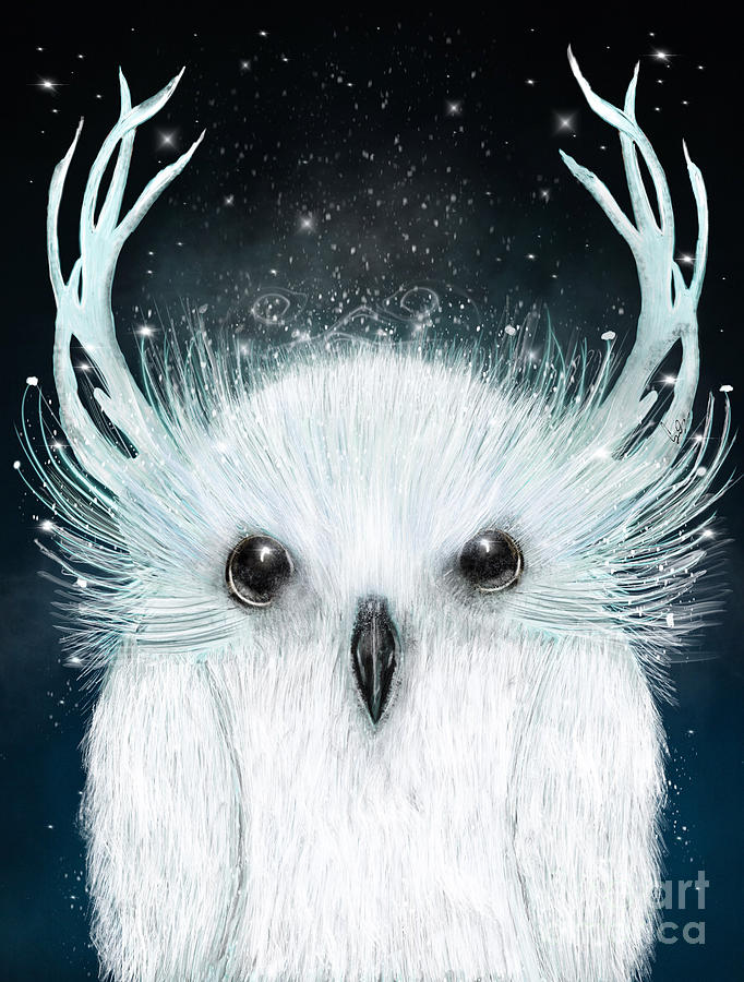Owl Painting - The White Owl by Bri Buckley