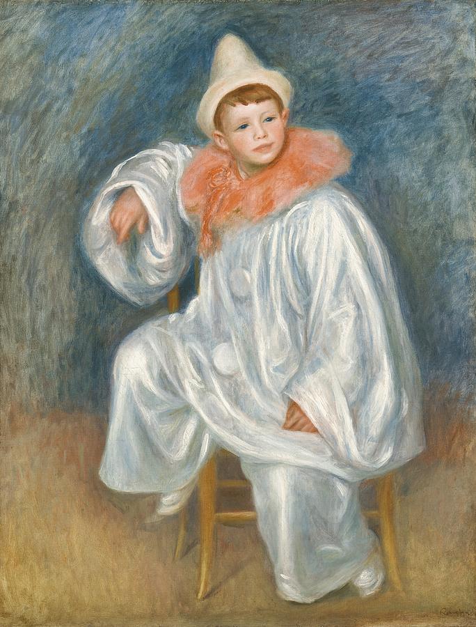 Pierre Auguste Renoir Painting - The White Pierrot by Pierre Auguste Renoir