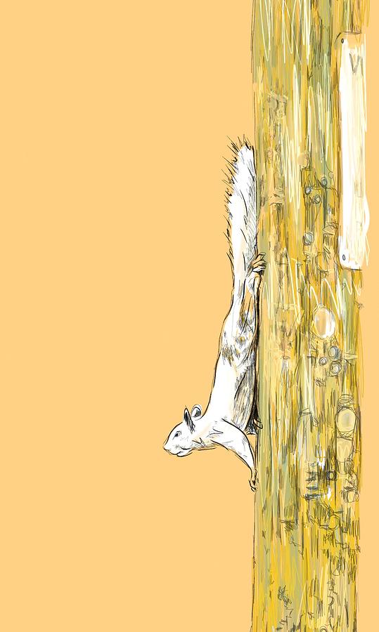 The White Squirrel of Riverland Terrace Digital Art by Thomas Hamm