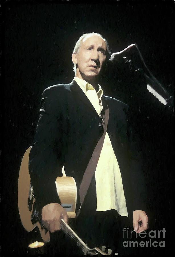 The Who Painting - The Who Pete Townsend Painting by Concert Photos