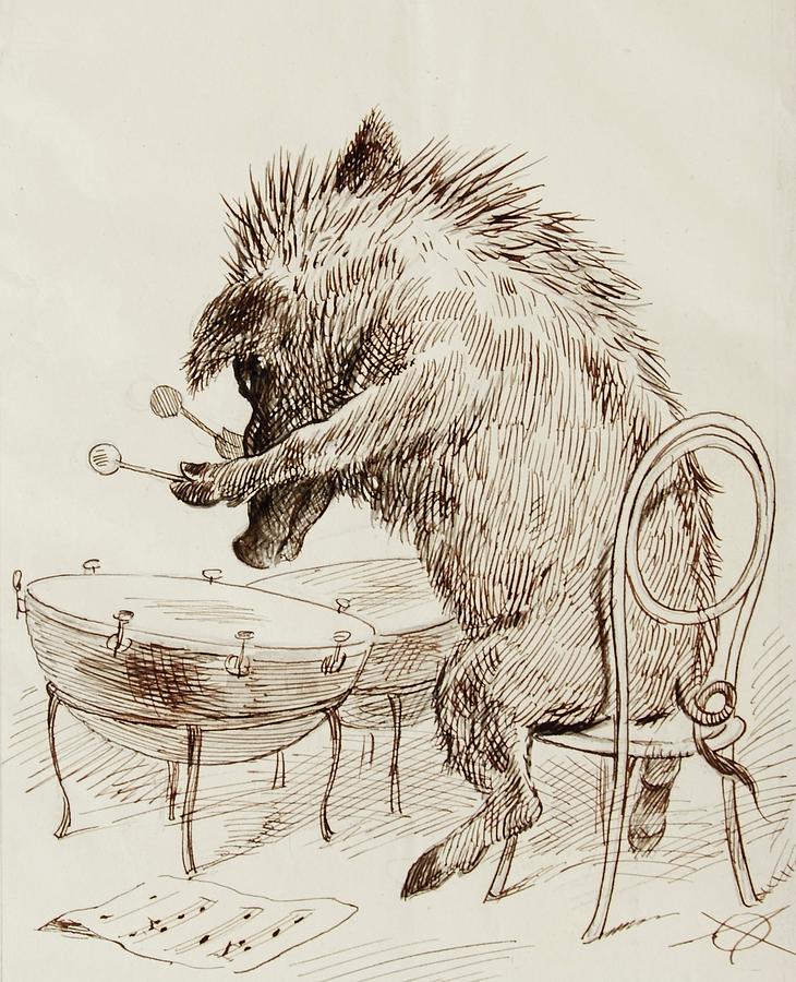 The Wild Boar Painting by Adolf Oberlander