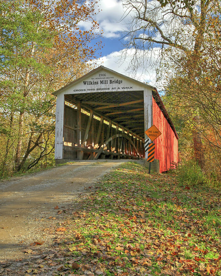 The Wilkins Mill Covered Bridge Photograph by Harold Rau