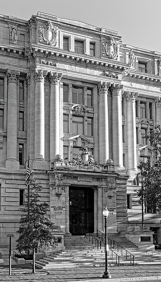 The Wilson Building In Black and White Photograph by Greg and Chrystal Mimbs