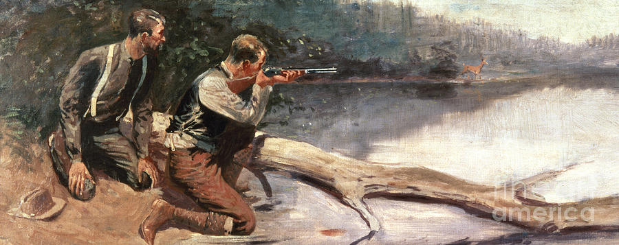 Frederic Remington Painting - The Winchester by Frederic Remington