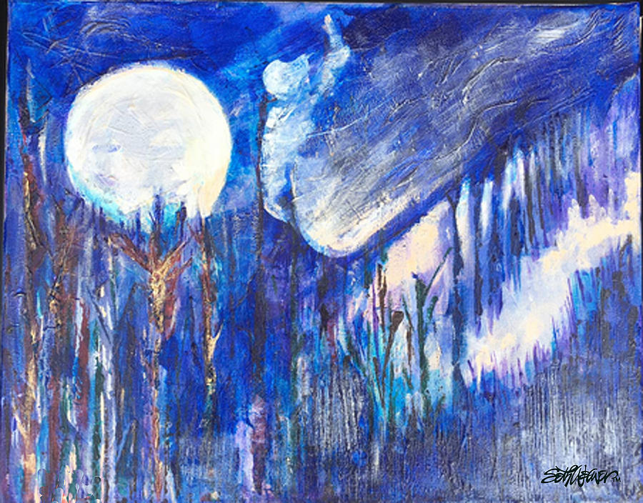 The Wind Blows a Kiss to the Moon Painting by Seth Weaver