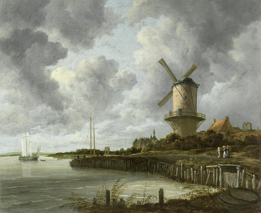 The Windmill at Wijk bij Duurstede Painting by Jacob Isaacksz van Ruisdae