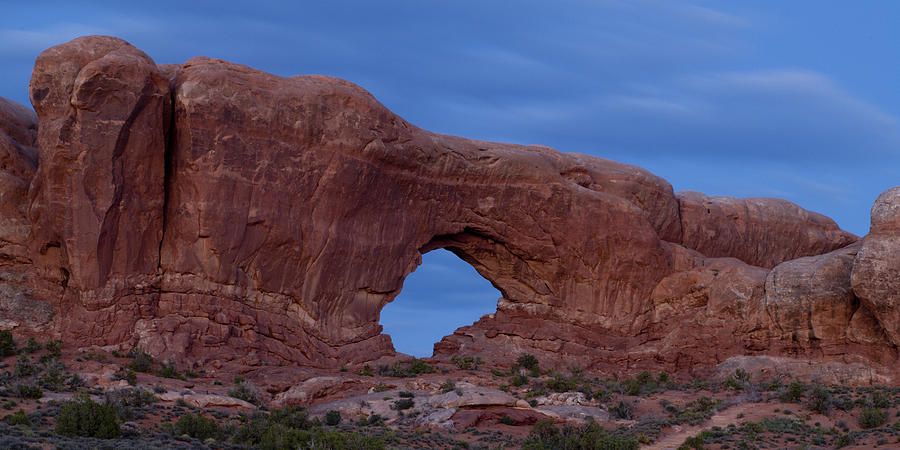 The Window at Arches N.P. after dark Photograph by Gary Langley