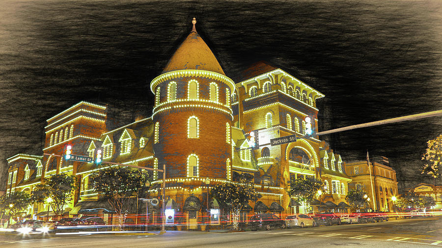 Jimmy Carter Photograph - The Windsor Hotel - Americus, GA - Digital Sketch by Stephen Stookey