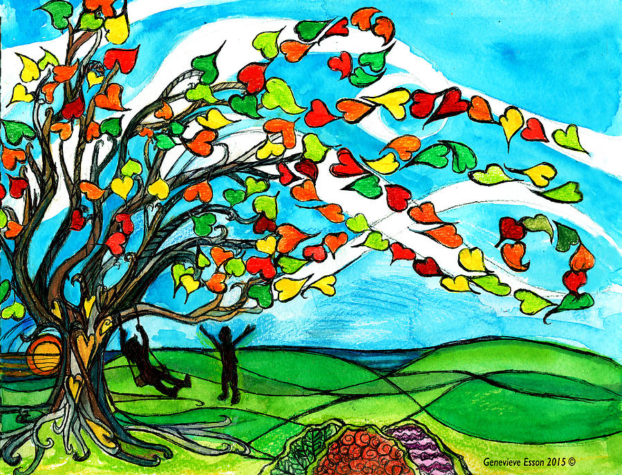 The Windy Tree Painting by Genevieve Esson