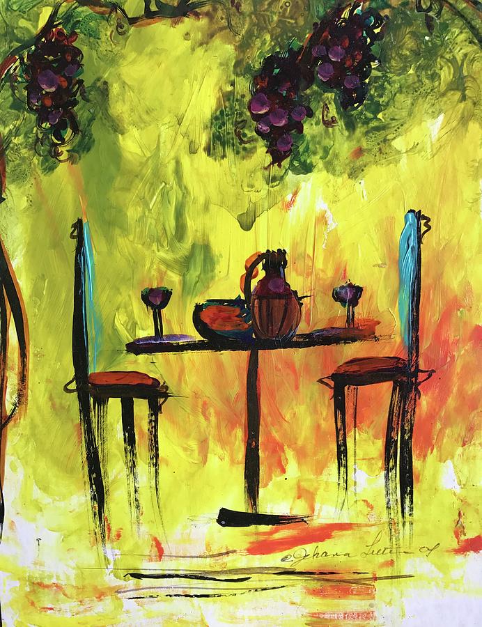 Wine Painting - The Wine is Waiting by Johanna Littleton