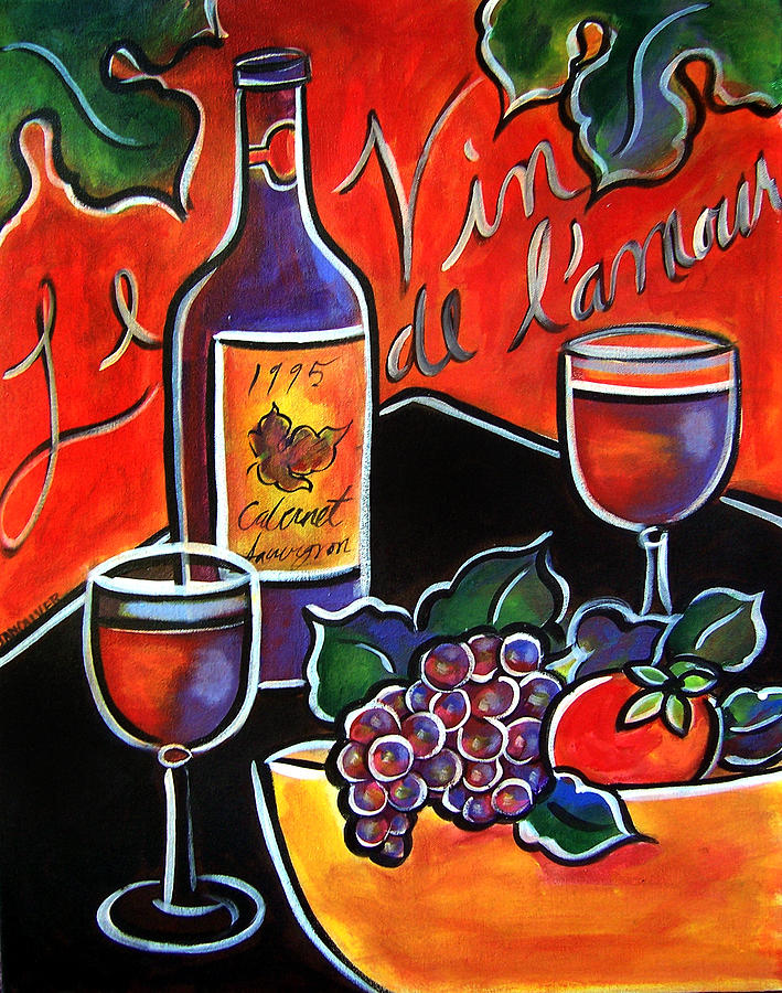 The wine of love Painting by Jan Oliver-Schultz