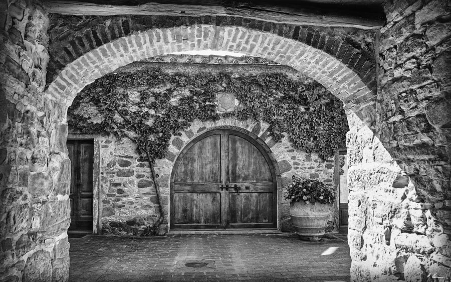 The Winerys Entrance B/W Photograph by Hanny Heim