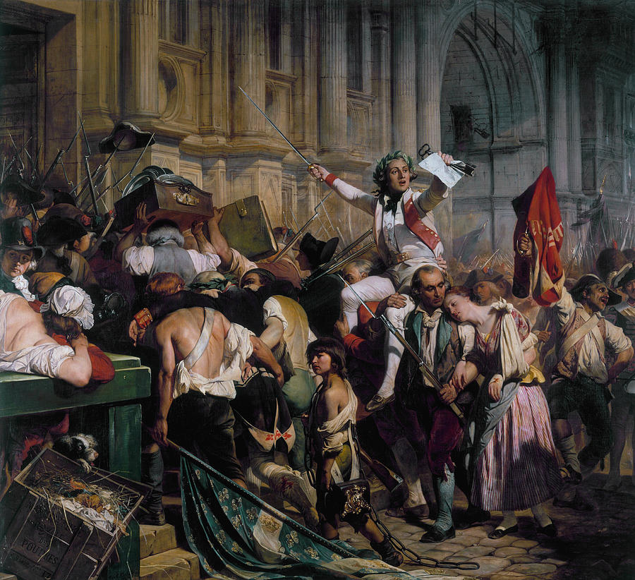 The Winners of the Bastille in Front of the Town Hall Painting by Paul Delaroche