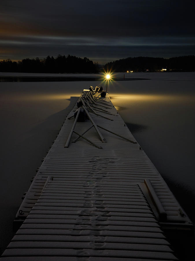 The Winter Dock by night Photograph by Jouko Lehto