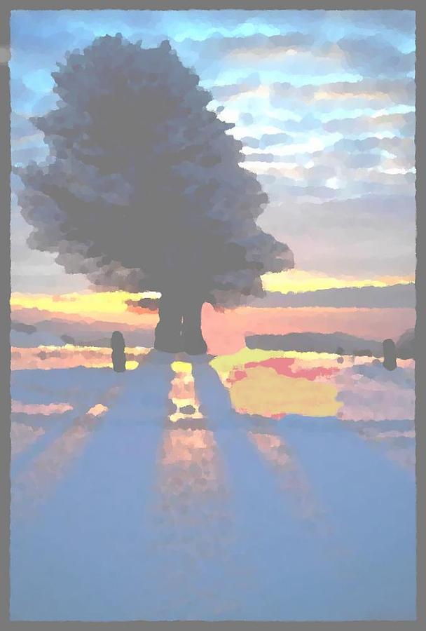 The Winter Lonely Tree Digital Art by Dr Loifer Vladimir