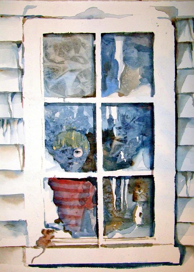 The Winter Peep Hole Painting by Mindy Newman