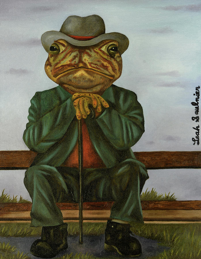 Frog Painting - The Wise Toad by Leah Saulnier The Painting Maniac