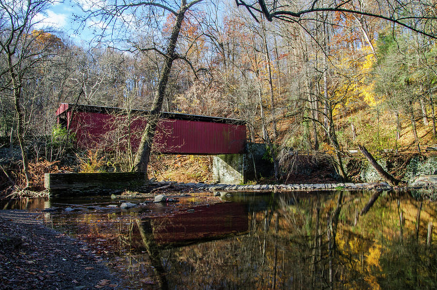 The Wissahickon Creek - Thomas Mill Covered Bridge Photograph by Bill Cannon