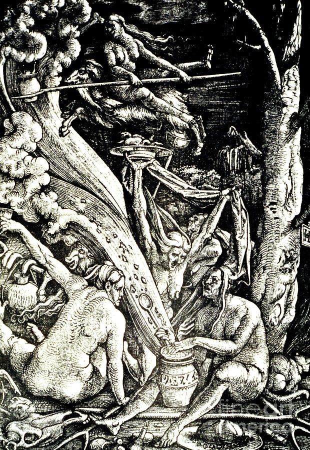 The Witches at the Sabbath Drawing by Hans Baldung Grien