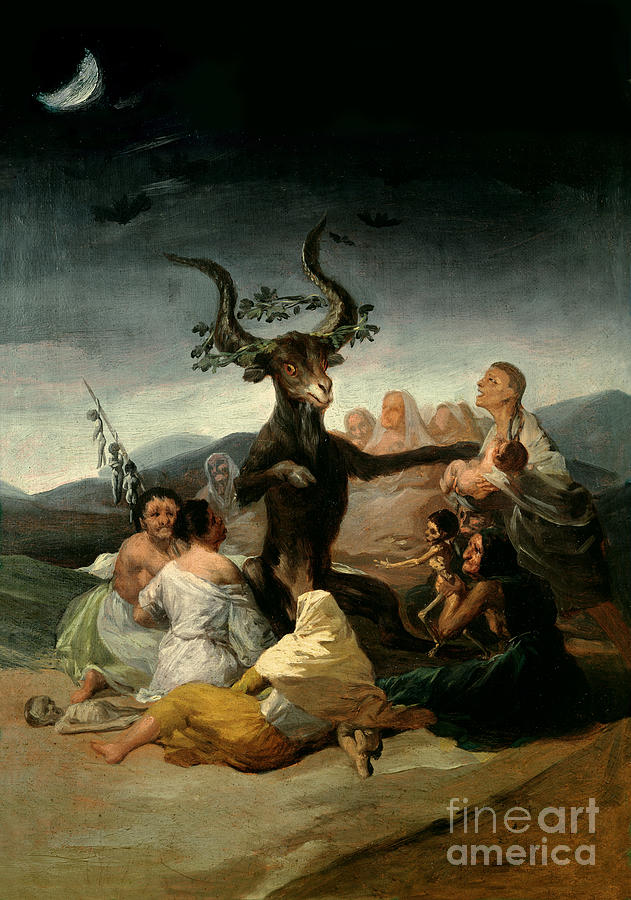 Halloween Painting - The Witches Sabbath by Goya