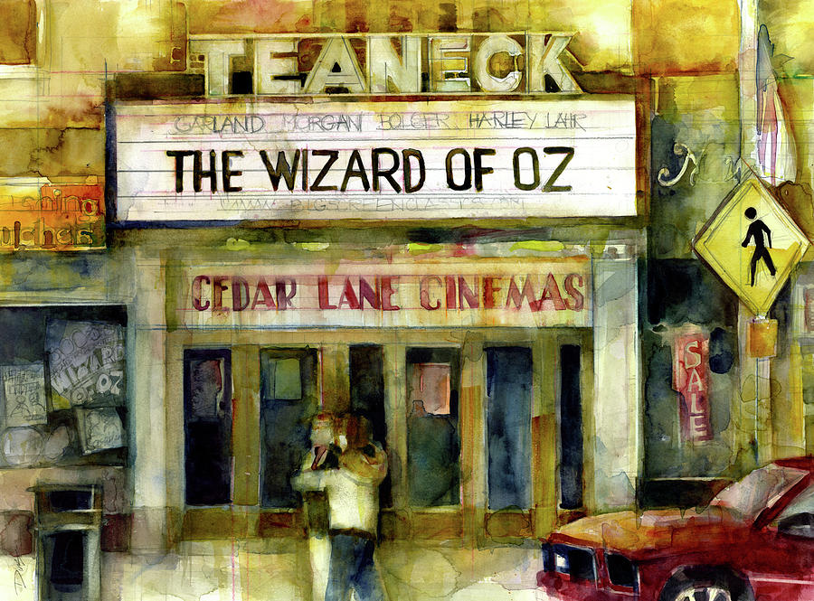 Teaneck Painting - The Wizord of OZ, Teaneck Cedar Lane Cinemas by Dorrie Rifkin