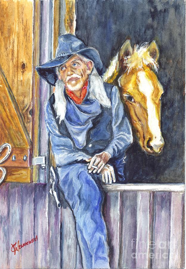The Woeful Buckaroo and His Horse Painting by Carol Wisniewski