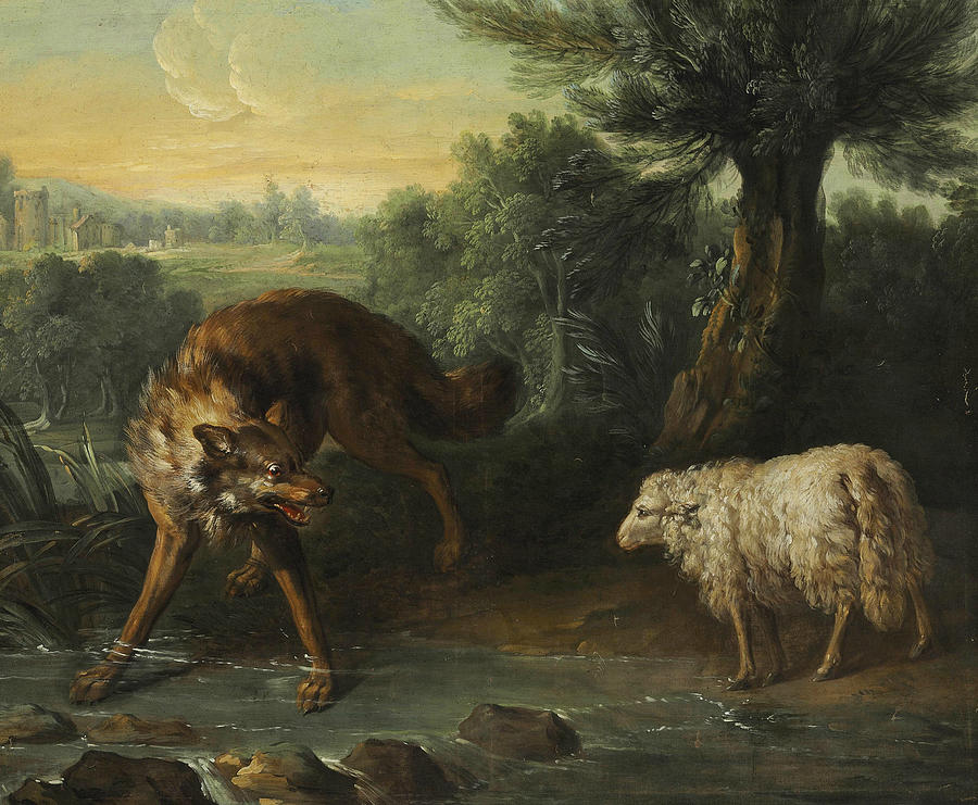 The Wolf and the Lamb Painting by Jean-Baptiste Oudry