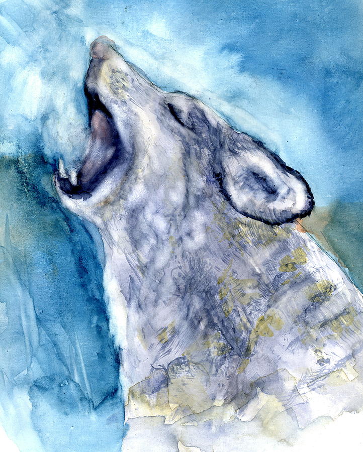 The Wolf Howls Painting by Marilyn Barton