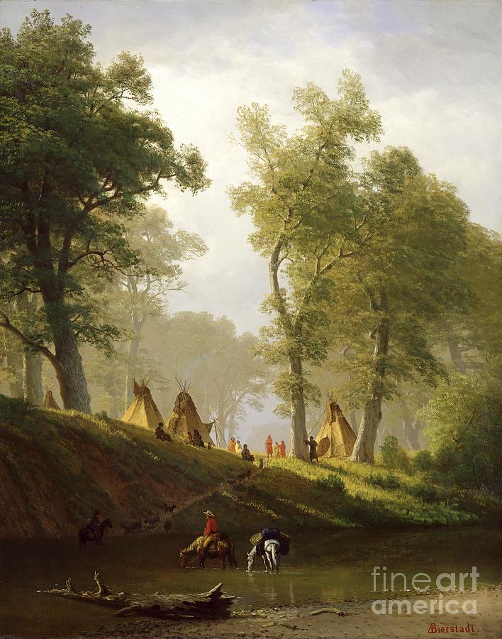The Painting - The Wolf River - Kansas by Albert Bierstadt