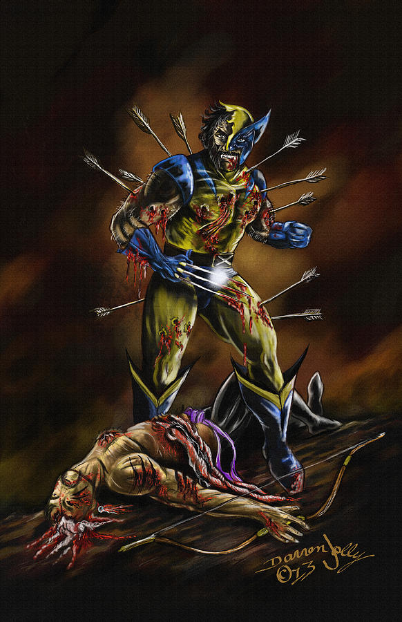 X Men Movie Painting - The Wolverine by Darren Jolly
