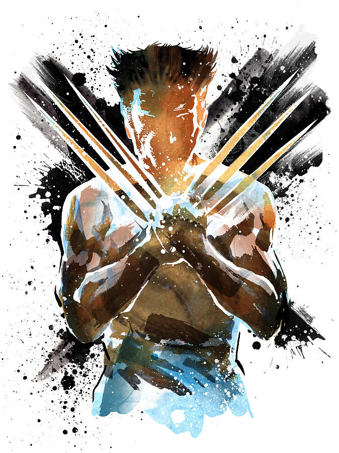 X-men Painting - The wolverine - superhero by Unique Drawing