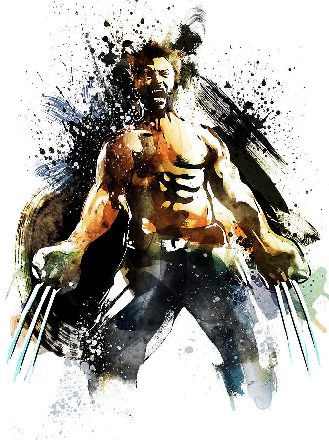 X-men Painting - The Wolverine by Unique Drawing