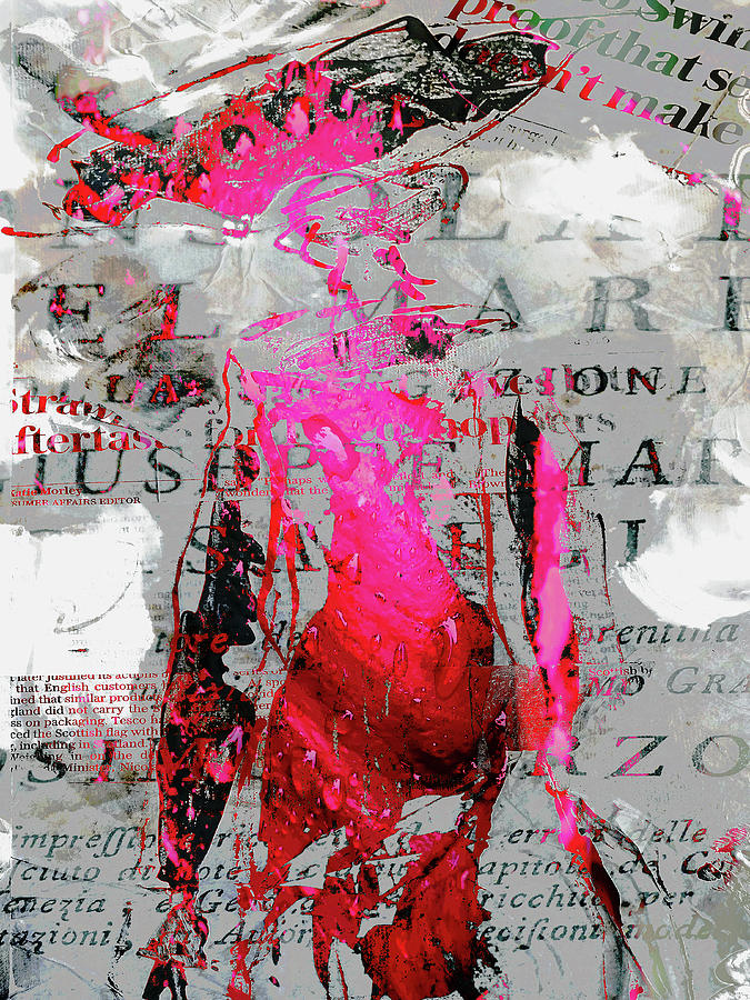 The woman in pink and red Digital Art by Gabi Hampe
