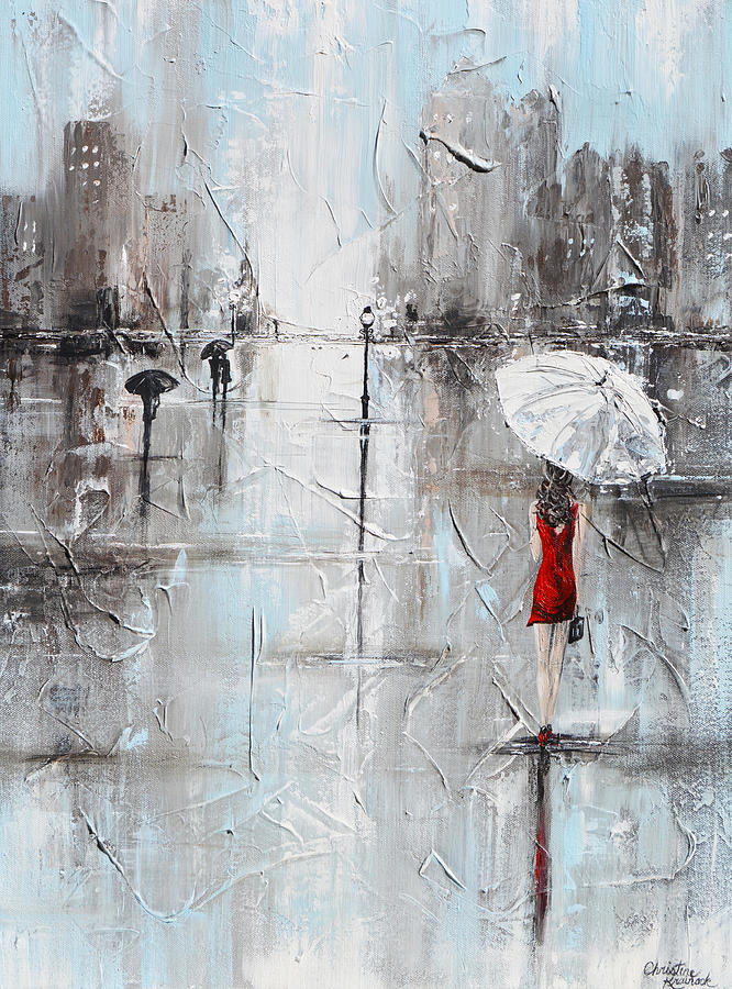 Abstract Painting - The Woman in Red by Christine Bell