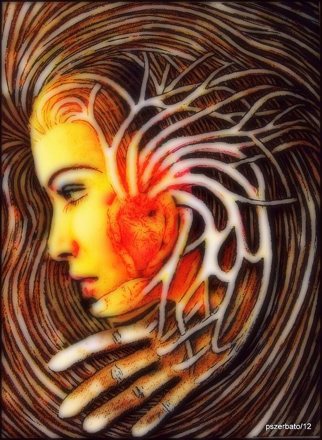 The Woman Thinks With The Heart Digital Art by Paulo Zerbato
