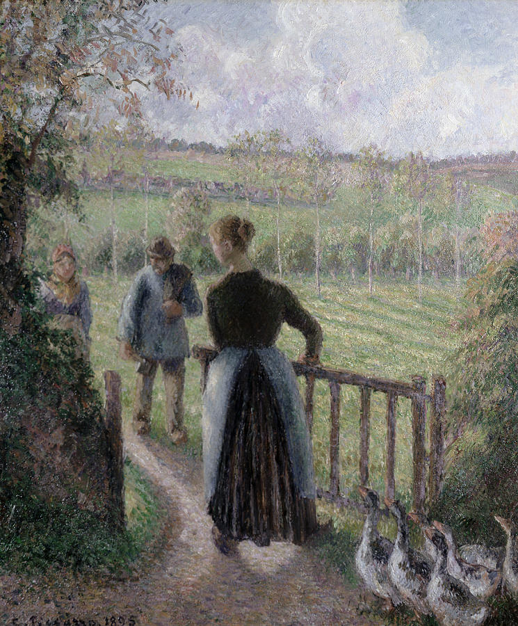 The Woman with the Geese Painting by Camille Pissarro