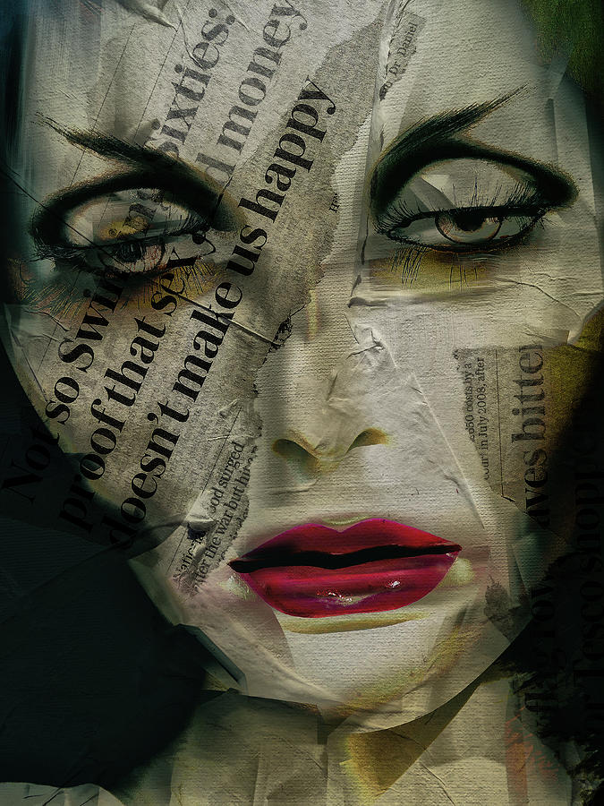 The woman with the newspaper Digital Art by Gabi Hampe