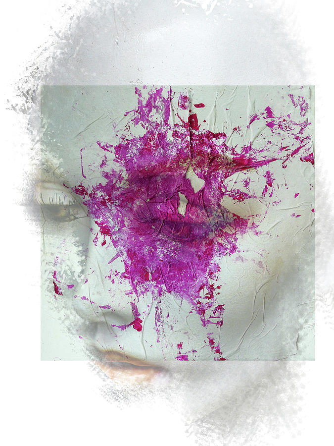 The woman with the pink splash Digital Art by Gabi Hampe