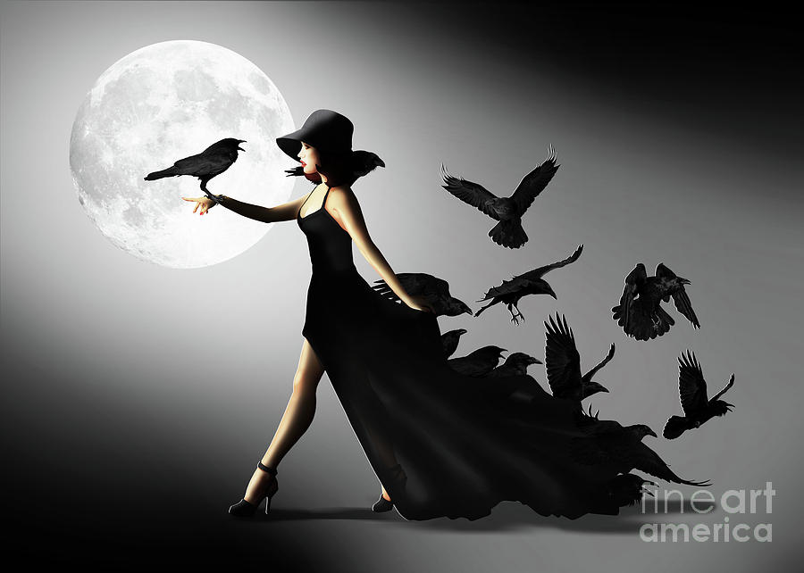 The woman with the ravens by Monika Juengling The woman with the ravens by Monika Juengling