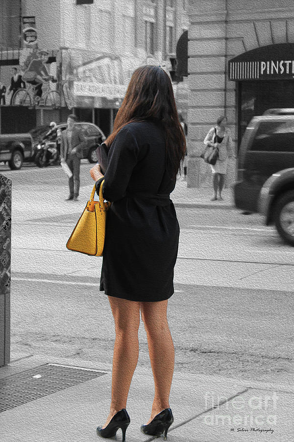 The Woman With The Yellow Purse Photograph by Nina Silver