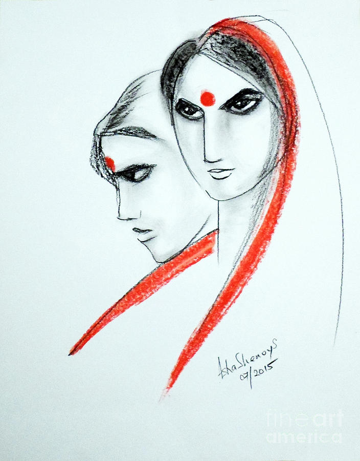 The Women Painting by Asha Sudhaker Shenoy