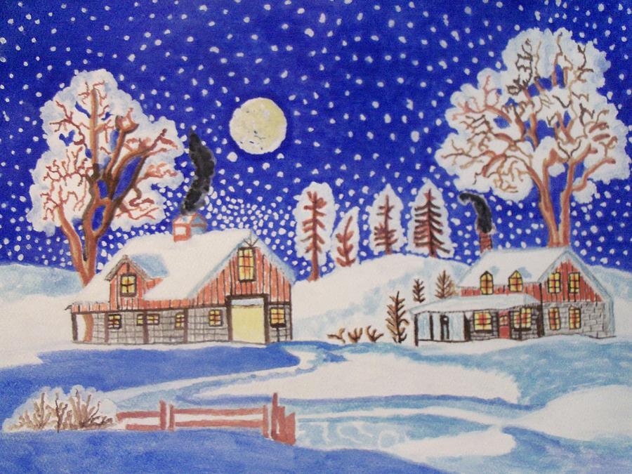 The wonder of winter Painting by Connie Valasco