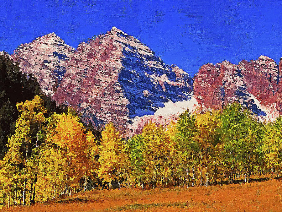 Nature Painting - The Wonderful Maroon Bells - 05 by AM FineArtPrints
