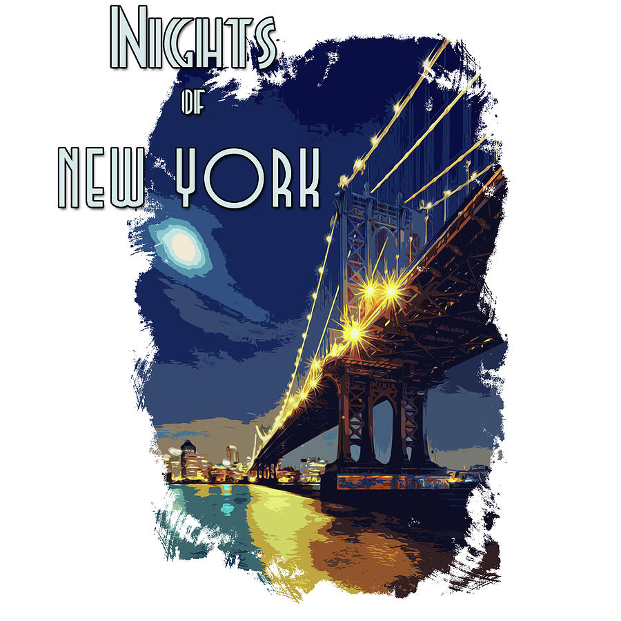 The Wonderful Nights of New York Painting by AM FineArtPrints