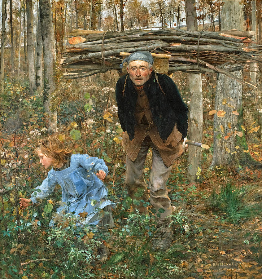 Jules Bastien-lepage Painting - The Wood Gatherer by Jules Bastien-Lepage
