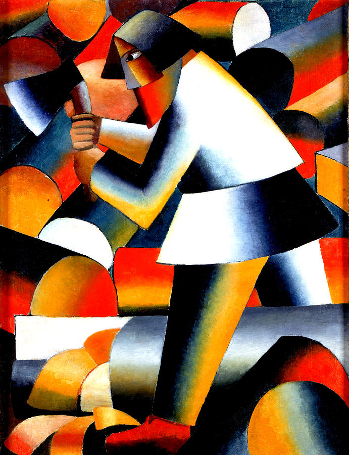 The Woodcutter Painting by Kazimir Malevich