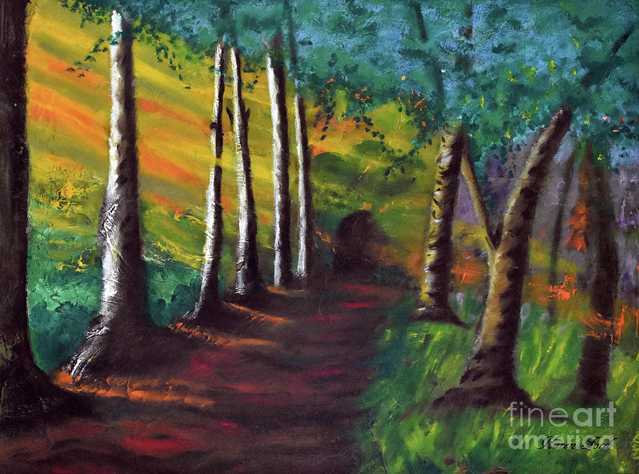 The Wooded Path To Somewhere Painting by Lydia Holly