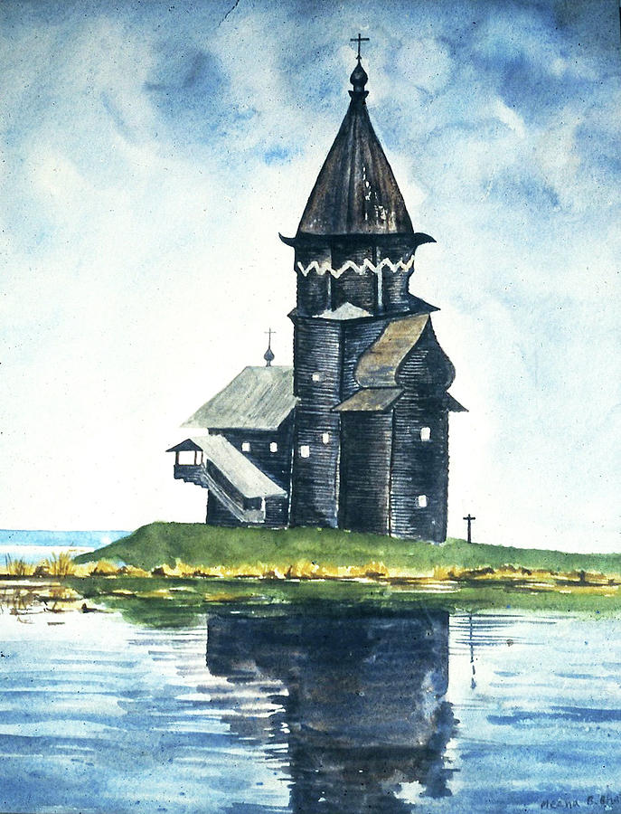 The Wooden Church Painting by Meena Bhatt